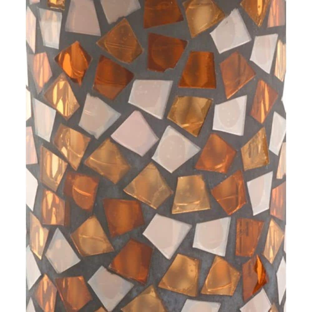 Adelie Mosaic Glass and Copper Hanging Solar Bird Feeder