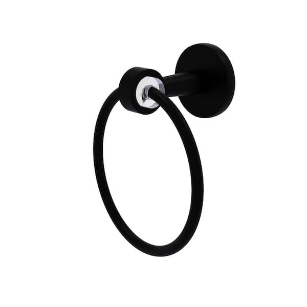 Allied Brass Clearview Collection Wall Mounted Towel Ring in Matte Black