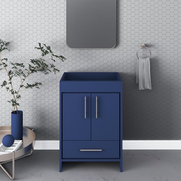 VOLPA USA AMERICAN CRAFTED VANITIES Pacific 24 in. W x 18 in. D x 33.88 in. H Bath Vanity Cabinet without Top in Navy