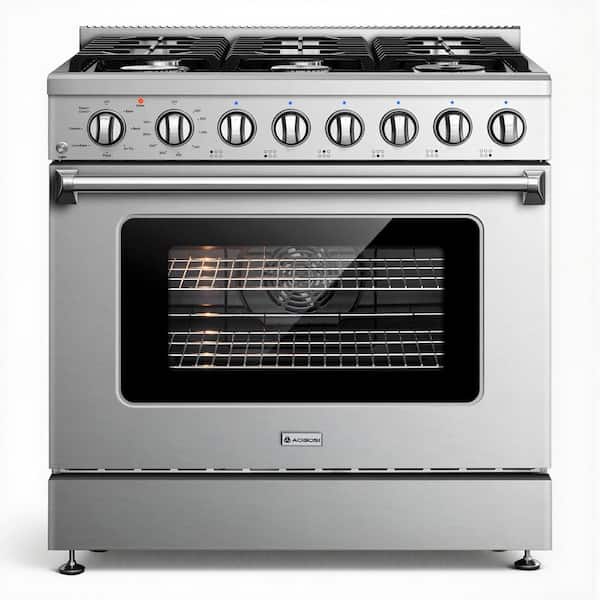 36 in. 6-Burners Built-in Gas Range in Stainless Steel, 6-Zones Cooktop 85000BTU, 6.2 cu.ft Convection Oven 42000BTU