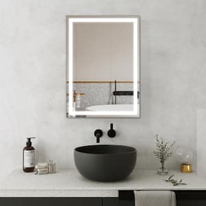 32 in. W x 24 in. H Rectangular Frameless Wall Mount Anti-Fog Bathroom Vanity Mirror with Bluetooth Speaker, Memory