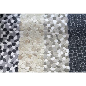 Cultura Black 12 in. x 12 in. x 9 mm Pebbles Mesh-Mounted Mosaic Tile (1 sq. ft.)