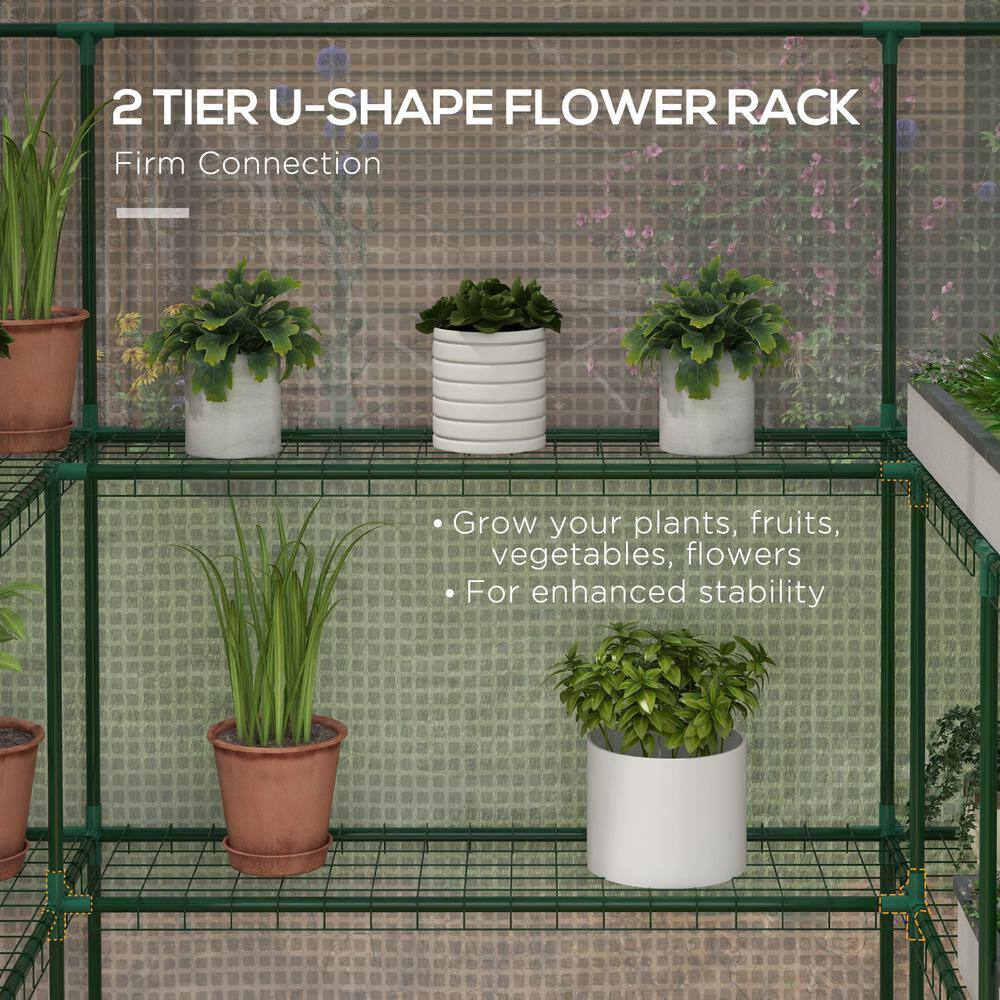 White Small Walk-In Greenhouse with Shelves
