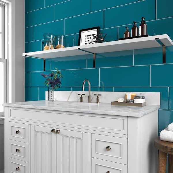 Restore Teal 8 in. x 24 in. Glazed Ceramic Wall Tile (13.3 sq. ft./Case)