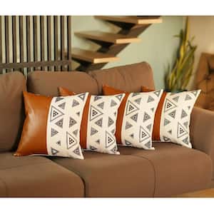 Jordan Brown Abstract 17 in. x 17 in. Throw Pillow Cover (Set of 4)