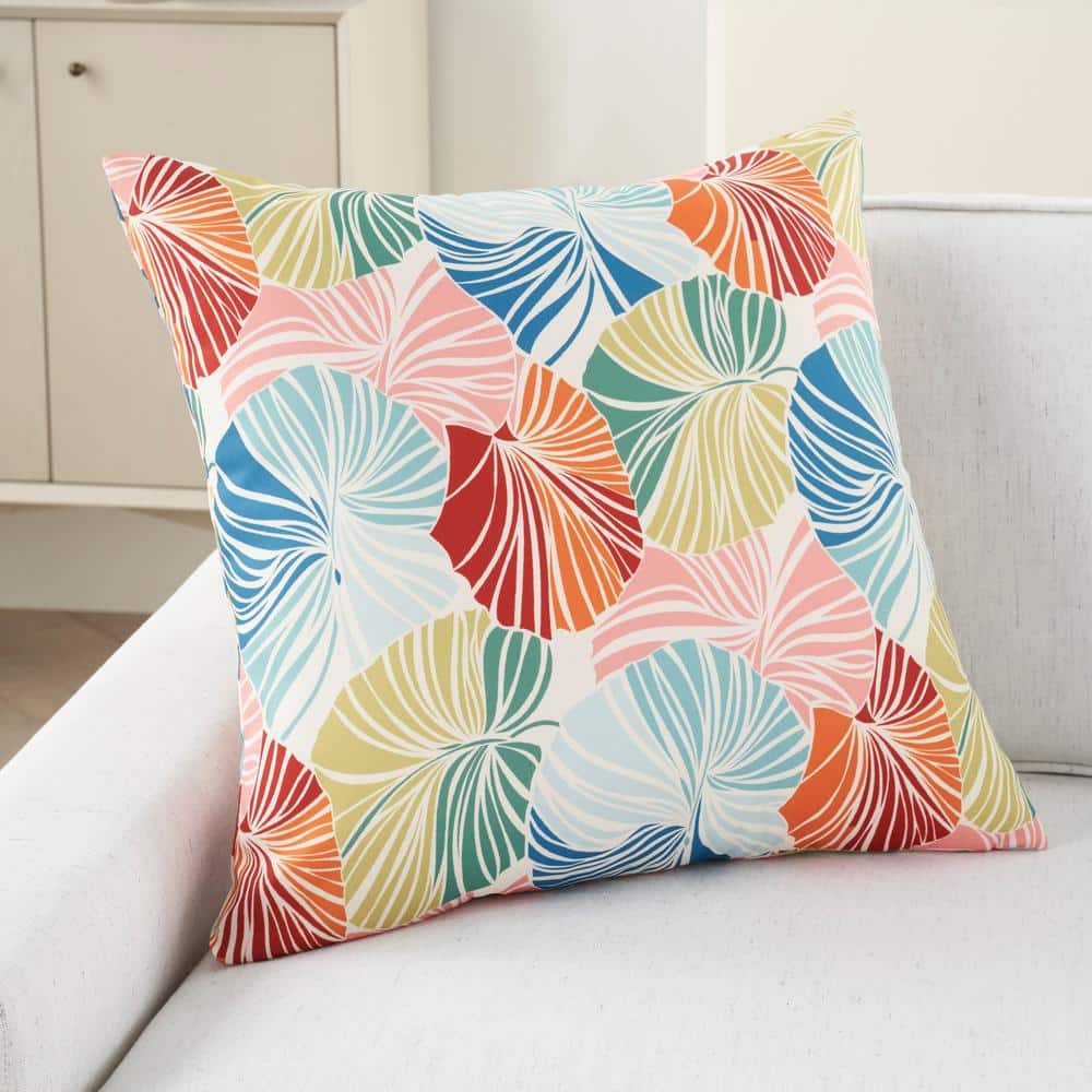 Waverly Multicolor 20" x 20" Polyester Indoor/Outdoor Throw Pillow