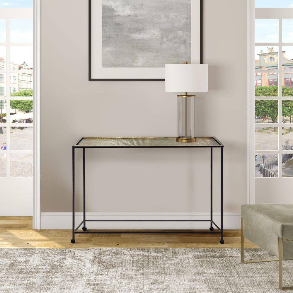 Aurelia 48-Inch Bronze Tray Top Console Table with Storage