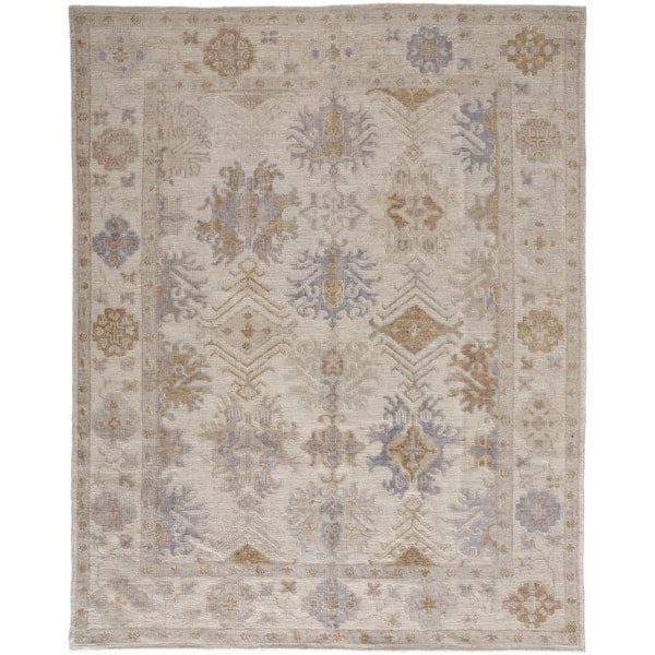 10 ft. x 14 ft. Ivory, Blue Floral Area Rug