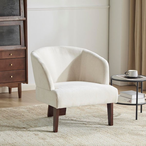 Modern Beige Polyester Accent Arm Cha...