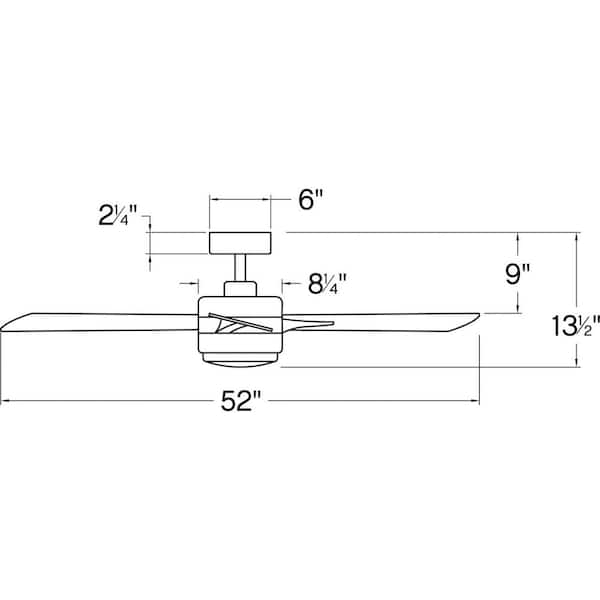 HINKLEY - Ventus 52 in. Integrated LED Indoor Pewter Ceiling Fan with Wall Switch