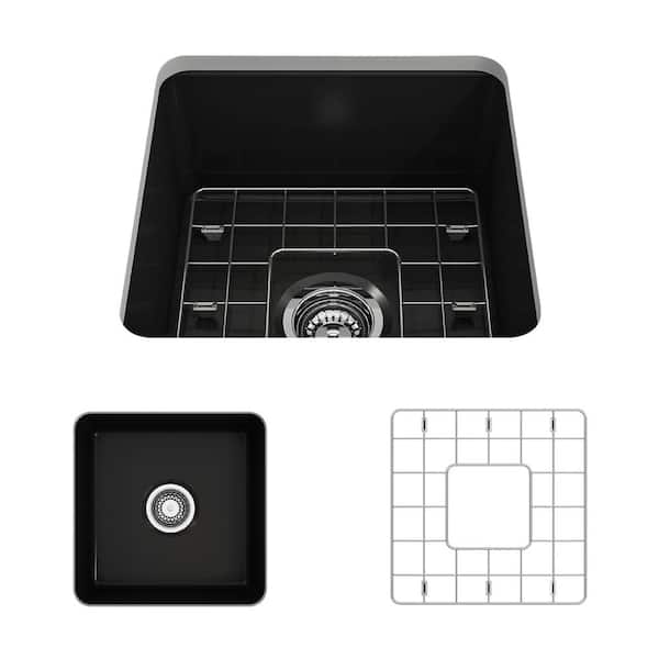 BOCCHI Matte Black Sink Bottom Grid for 18 in. Single Bowl