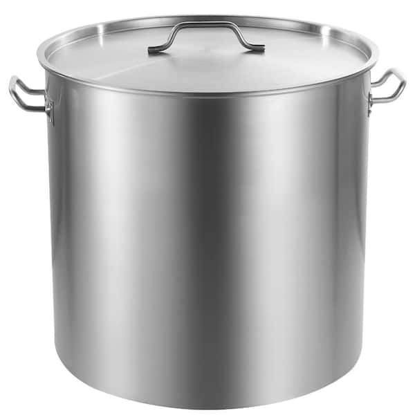 Stainless Steel Stockpot 100Qt with Basket, Large Cooking Pot, Lid & Handles, Heavy Duty Stock Pot for Events