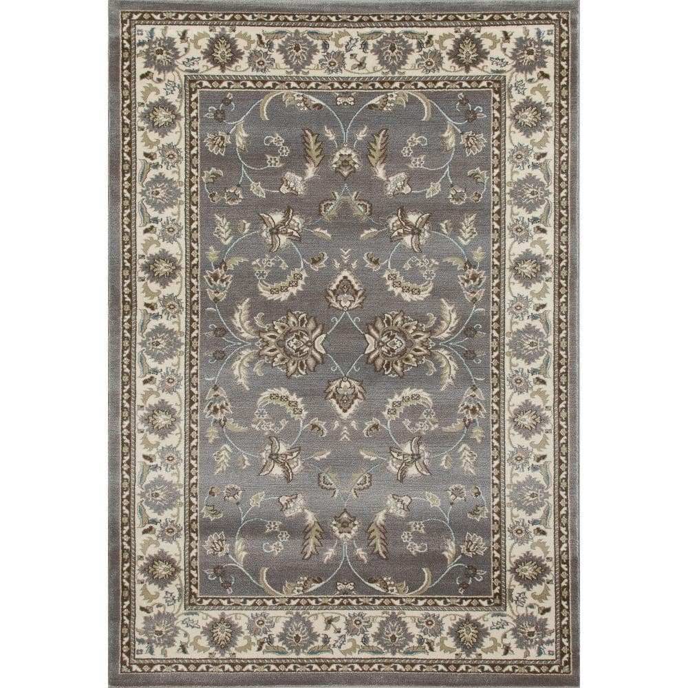 Art Carpet Arabella Collection Tilework Woven Round Area Rug 5' Yellow/Gray/Linen