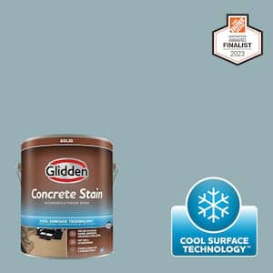 1 gal. PPG1149-4 Mountain Stream Solid Interior/Exterior Concrete Stain with Cool Surface Technology