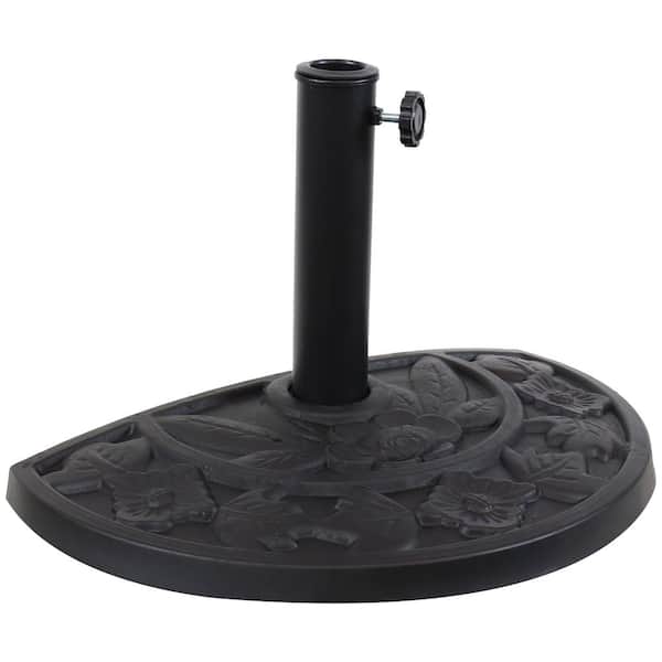 Sunnydaze 15.5 in. Floral 19 lbs. Resin Patio Umbrella Base in Black