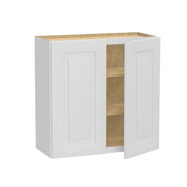 Grayson 30 in. W x 12 in. D x 30 in. H Assembled Plywood Wall Kitchen Cabinet in Pacific White with Soft Close