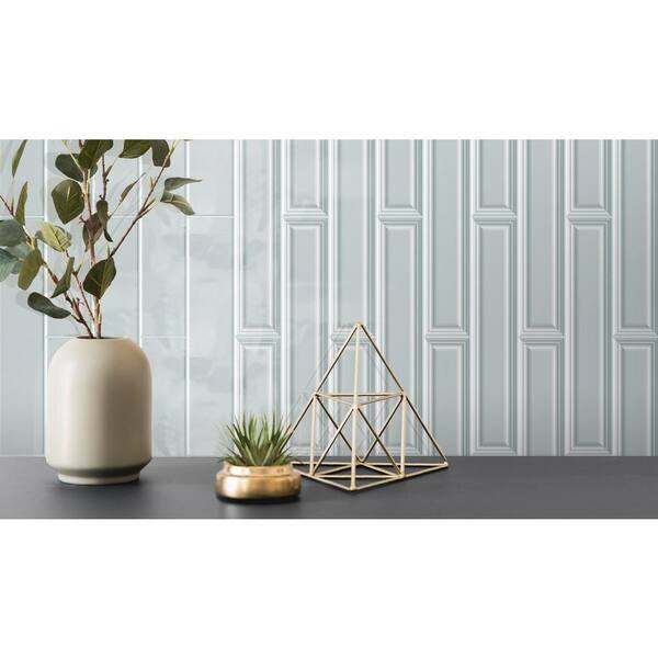 Concerto-Posmer Truva 2 in. x 10 in. Glossy Ceramic Subway Wall Tile Sample