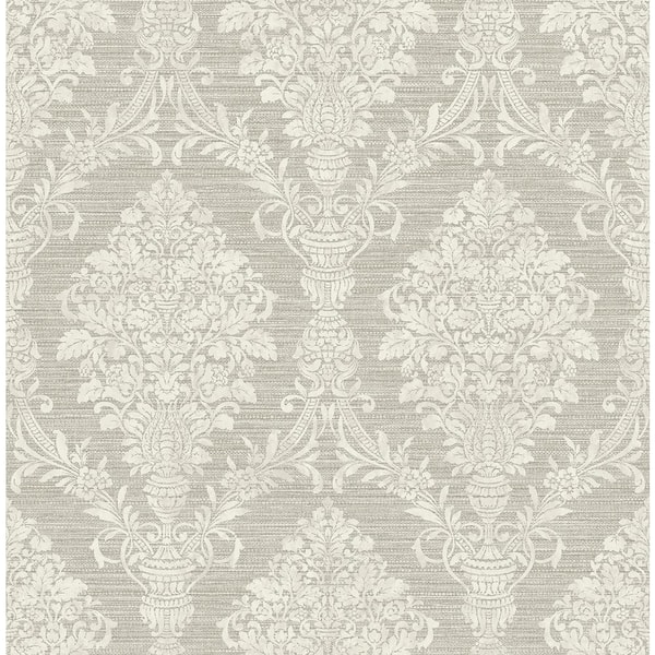 CASA MIA Glamour Damask Grey and Beige Paper Non Pasted Strippable Wallpaper Roll (Cover 56.05 sq. ft.)