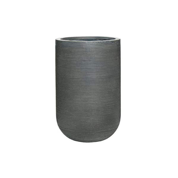 PotteryPots Pottery Pots 13.78 in. W+ 21.65 in. H Dark Grey Indoor/Outdoor Ficon Stone Cody High Planter