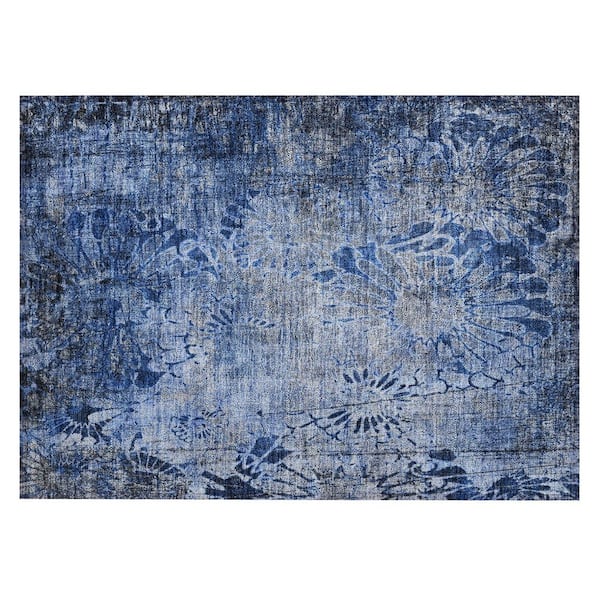 Chantille Machine Washable Indoor/Outdoor Abstract ACN2224 Navy 1 ft. 8 in. x 2 ft. 6 in. Accent Rug