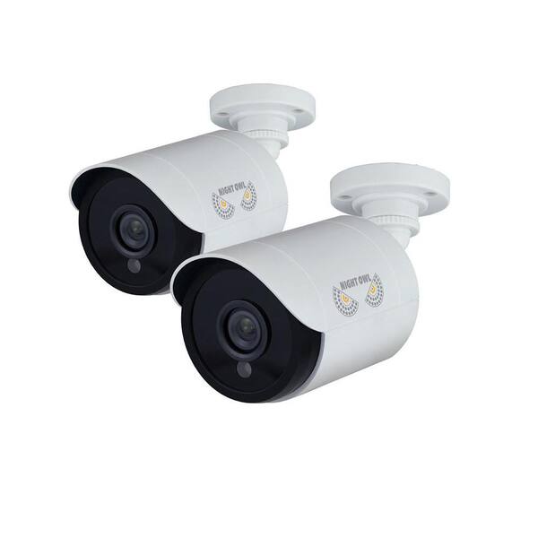 Night Owl 1080p Wired HD Analog White Bullet Standard Surveillance Camera with 100 ft. Night Vision and 60 ft. of Cable (2-Pack)