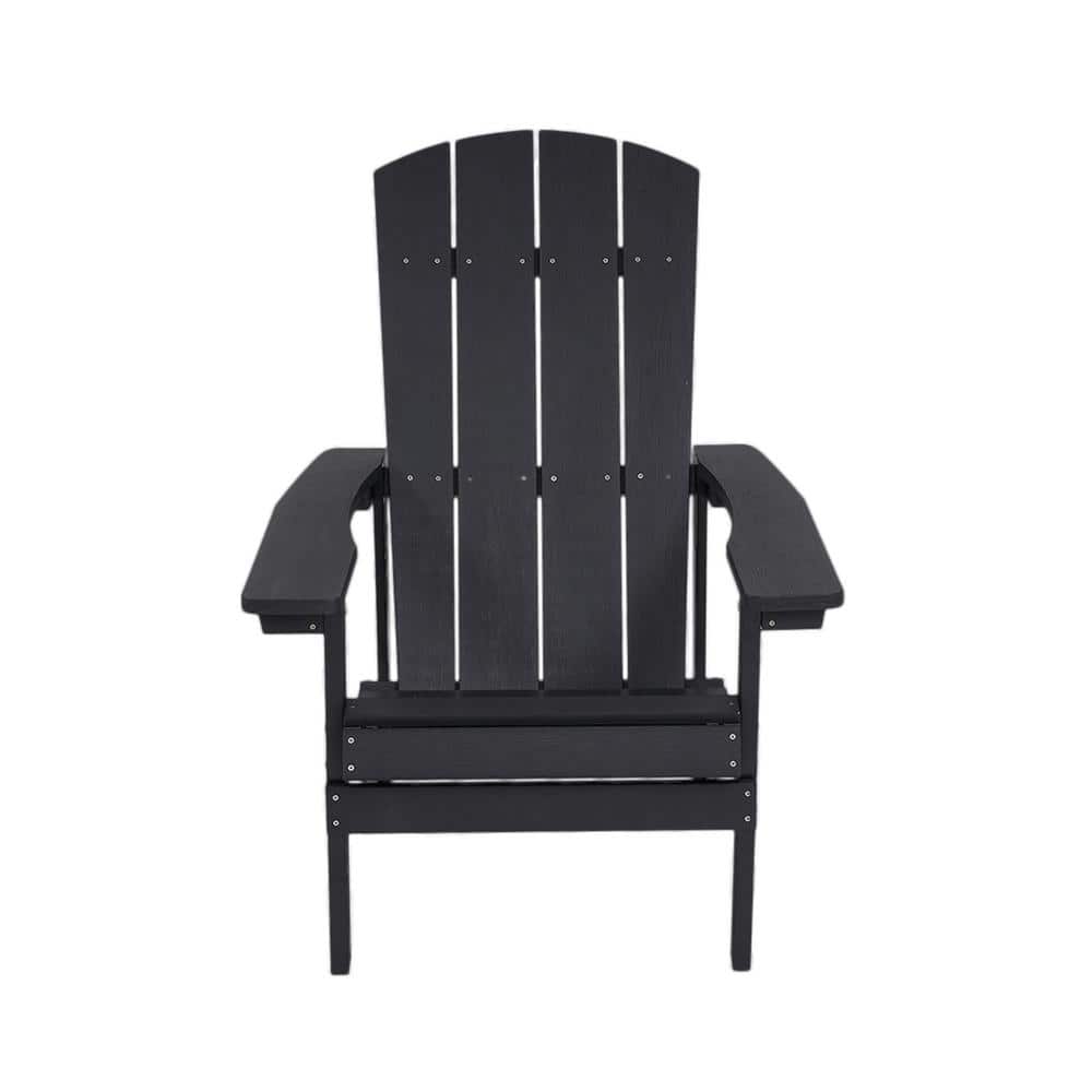 Black Reclining Plastic Adirondack Chair