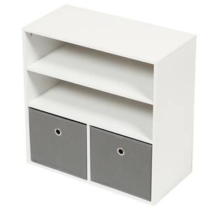 23 in. x 23 in. White Cube Organizer with 2 Non-Woven Bins