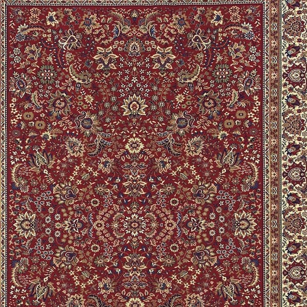 4 X 6 Brick Red, Gray Medallion Washable Area Rugs Runner Rug