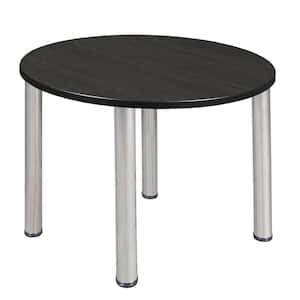 Rumel 38 in. Square Ash Grey and Chrome Composite Wood Breakroom Table (Seats-4)