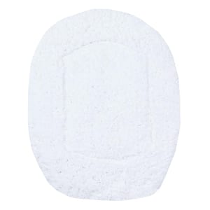 Waterford Collection 100% Cotton Tufted Bath Rug, 18x18 in. Toilet Lid Cover, White