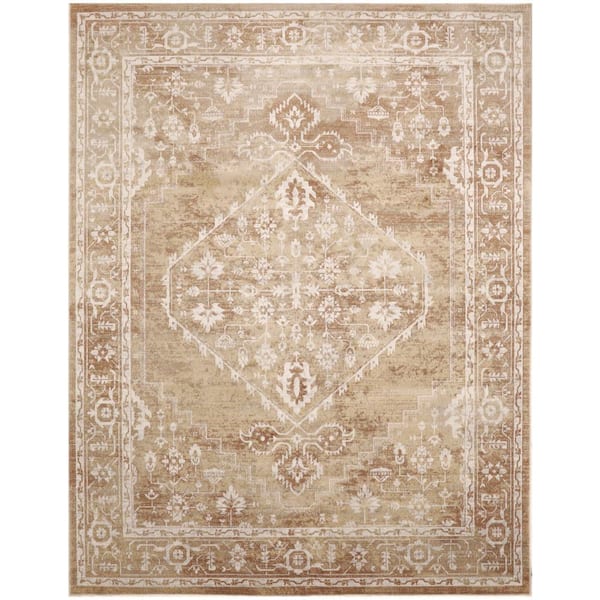 Nourison Astra Machine Washable Rust Multicolor 8 ft. x 10 ft. Center medallion Traditional Area Rug
