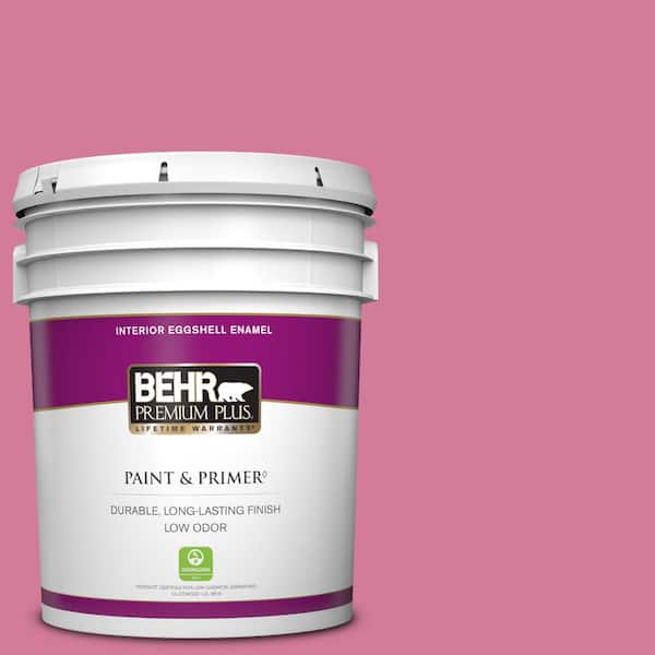 BEHR PREMIUM PLUS 5 gal. #P130-5 Little Bow Pink Eggshell Enamel Low Odor Interior Paint & Primer