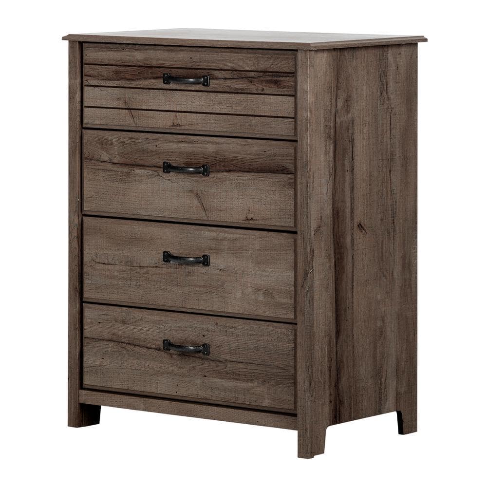 Fall Oak Horizontal Dresser with Extra Deep Drawers and Antique Silver Hardware