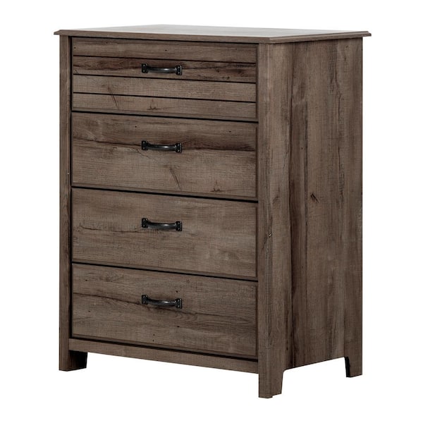South Shore Asten 4-Drawer Fall Oak Chest 40 in. H x 31.25 in. W x 19.5 in. D