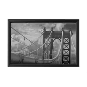 "Manhattan Bridge" by Yale Gurney Framed with LED Light Photography Wall Art 16 in. x 24 in.
