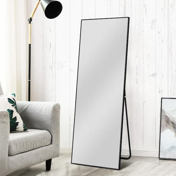 Dovelina Oversized Black Composite Modern Mirror (64.17 in. H X 21.26 in. W)