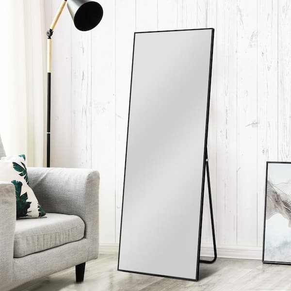 Unbranded Oversized Black Composite Modern Mirror (64.17 in. H X 21.26 in. W)