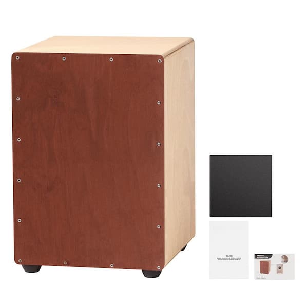Cajon Box Drum 10 x 10 x 15 in. with Internal Snare Wires Compact and Lightweight Wooden Percussion Box Birch Wood Drum