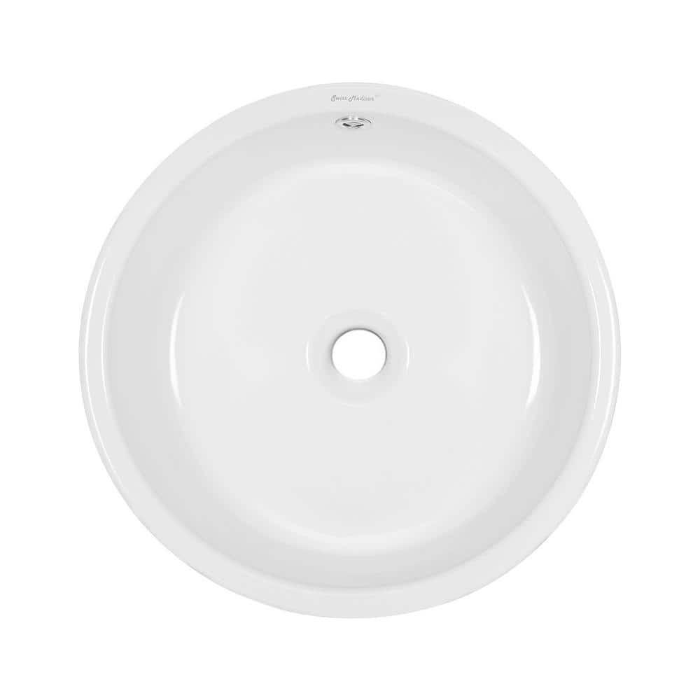Monaco 16" White Ceramic Round Bathroom Vessel Sink