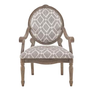 Cole Grey/White Exposed Wood Arm Accent Chair