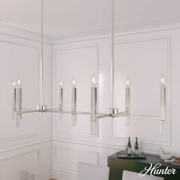 Hunter Sunjai 7-Light Brushed Nickel Candlestick Chandelier