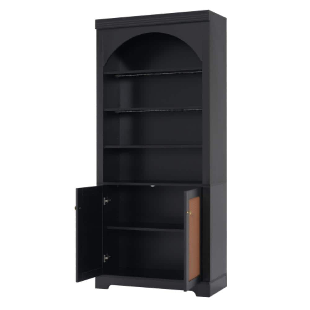 63 in. W x 14 in. D x 70.8 in. H Bathroom Black Linen Cabinet with Open Adjustable Shelves price history on PriceWatchPro