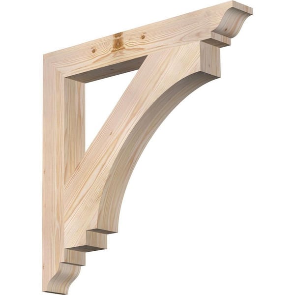 Ekena Millwork 3.5 in. x 28 in. x 28 in. Douglas Fir Imperial Traditional Smooth Bracket