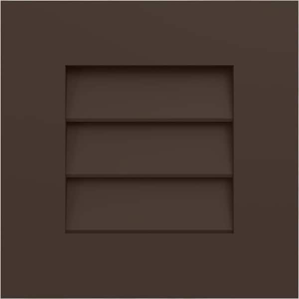 Ekena Millwork 12-in W x 12-in H True Fit PVC Louver Shutters Sample, Raisin Brown