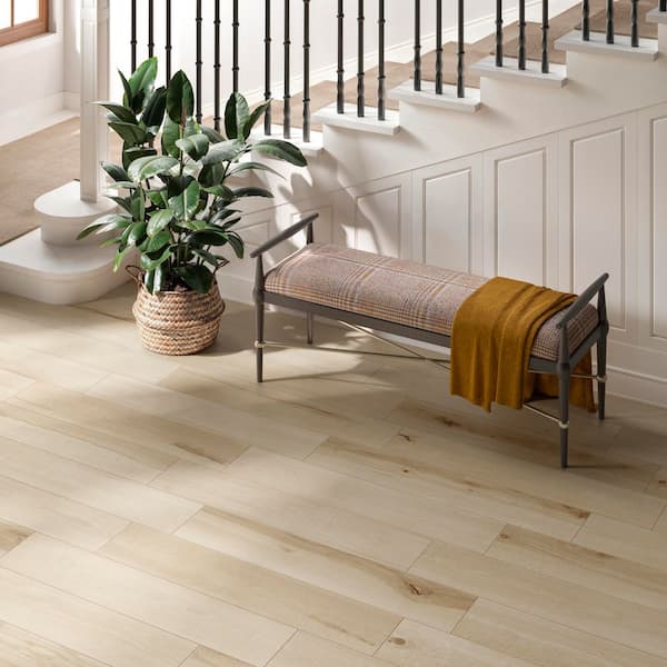 Selva Venice Matte 8 in. x 40 in. Warm White Wood Look Porcelain Floor and Wall Tile (15.07 sq. ft./Case)