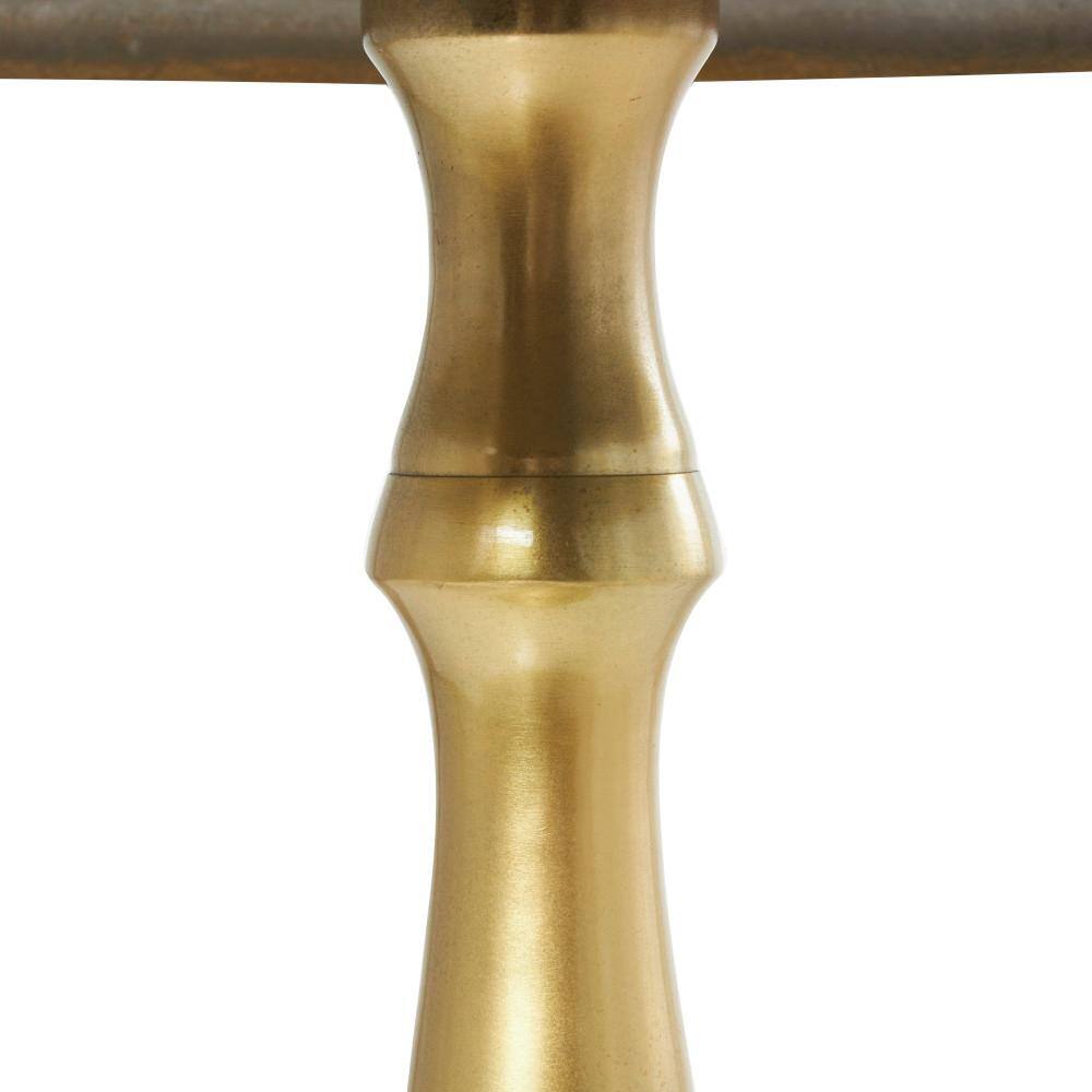 Gold Aluminum Round Pedestal Accent Table, 19"