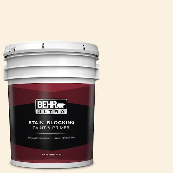 BEHR ULTRA 5 gal. #M230-1 Sweet Coconut Milk Flat Exterior Paint & Primer