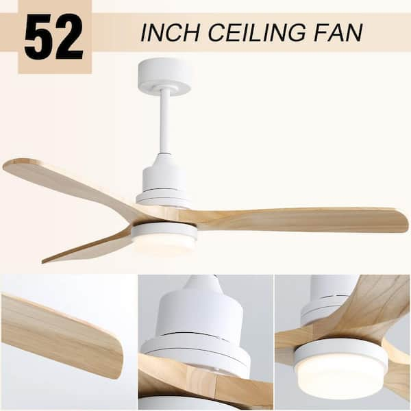 Sofucor 52 in. Integrated LED Indoor/Outdoor White Ceiling Fan