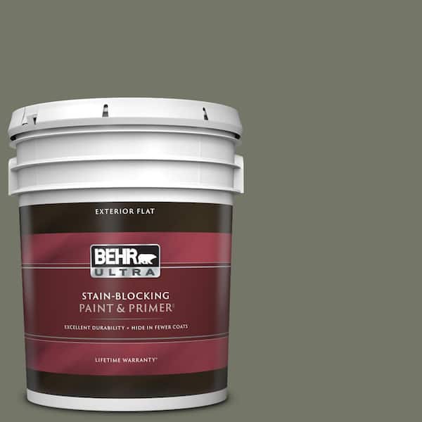 BEHR ULTRA 5 gal. #PPU10-19 Conifer Green Flat Exterior Paint & Primer