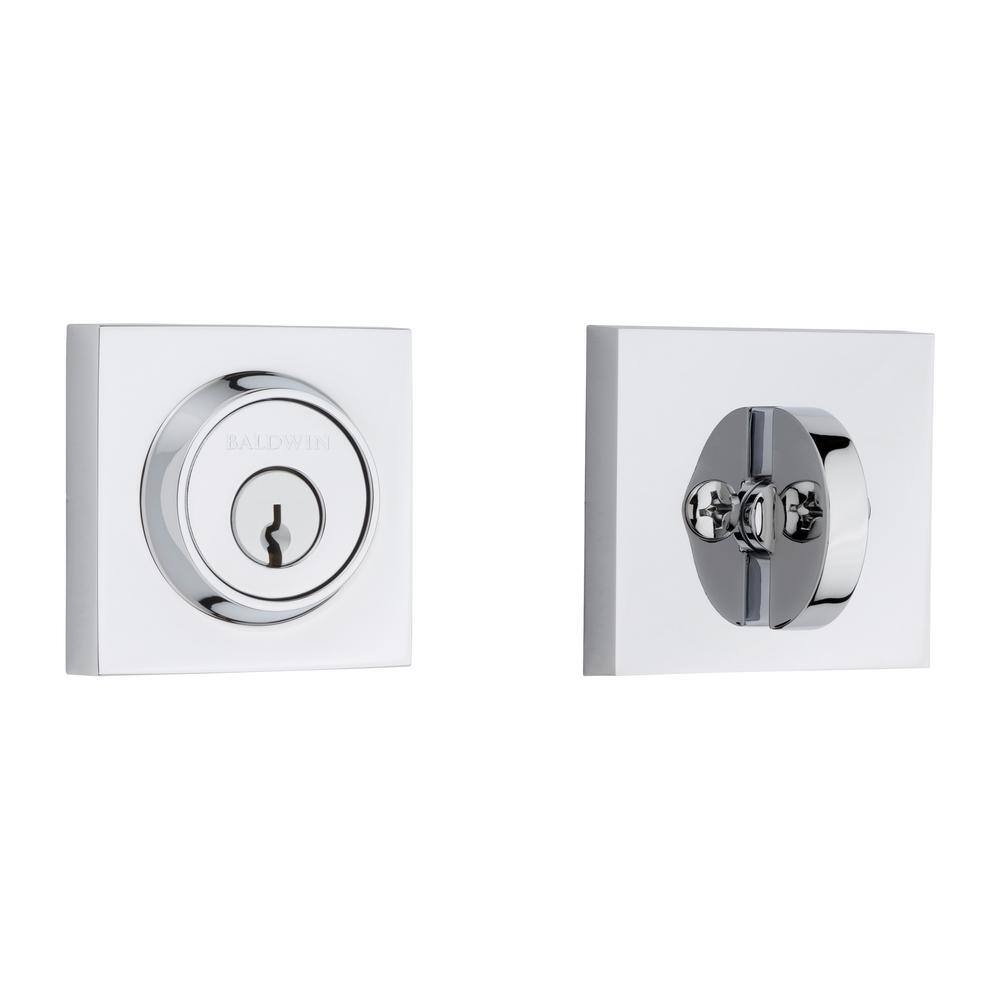 Baldwin Reserve Contemporary Polished Chrome Single Cylinder Square